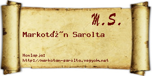 Markotán Sarolta névjegykártya